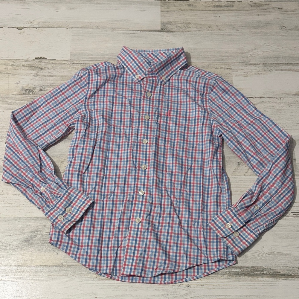 johnnie-O Blue and Red Plaid Button Down Shirt Size 10